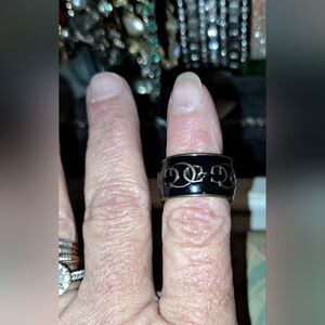 Black and Gold Logo Ring